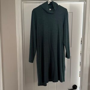 Hayden Dark Green Long Sleeve Turtleneck Dress
